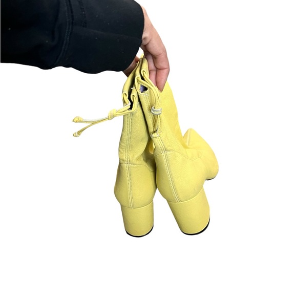 ANINE BING Chloe Leather Yellow Sock Heeled Boots - Picture 5 of 13